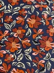 Navy With Multicolor Flowers