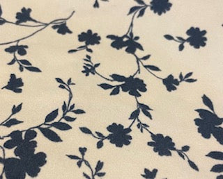 Cream with Navy Flowers